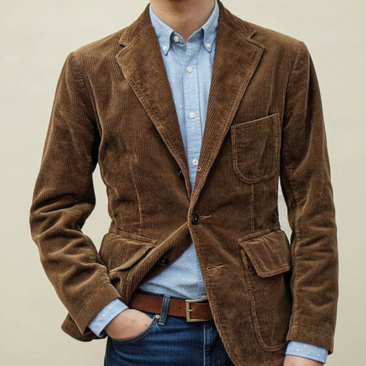 Men's Notch Lapel Vintage Blazer Jacket