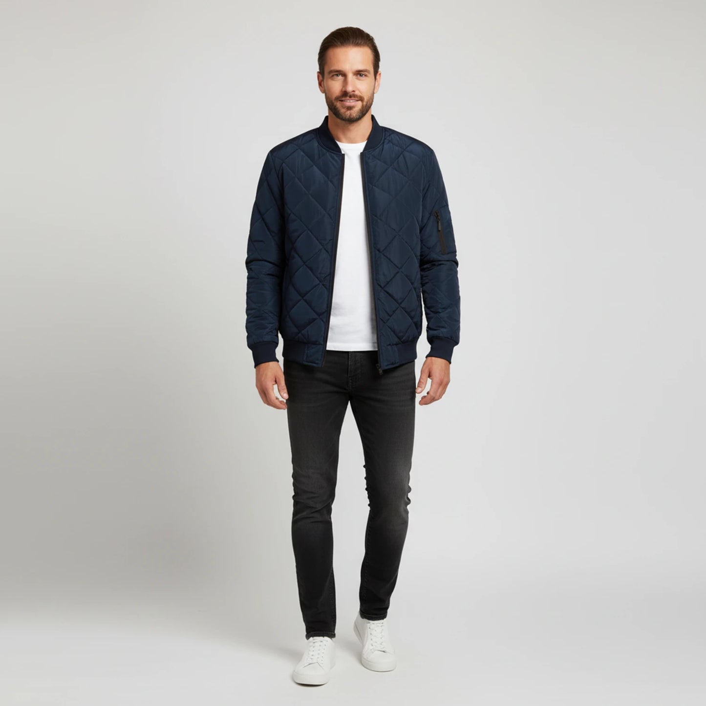 Men's Quilted Bomber Jacket image