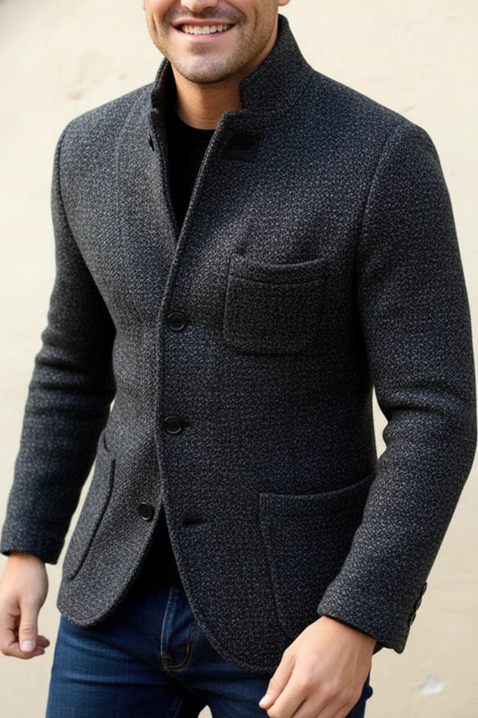 Men's Stand Collar Blazer Jacket