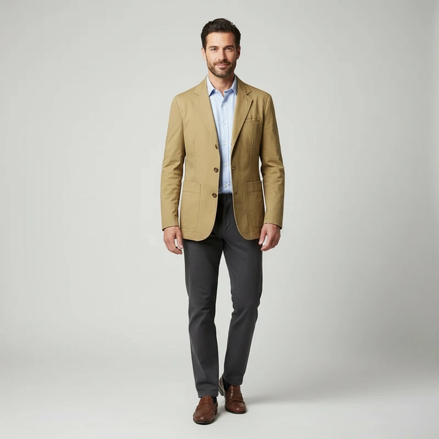 Men's Three-Button Casual Blazer