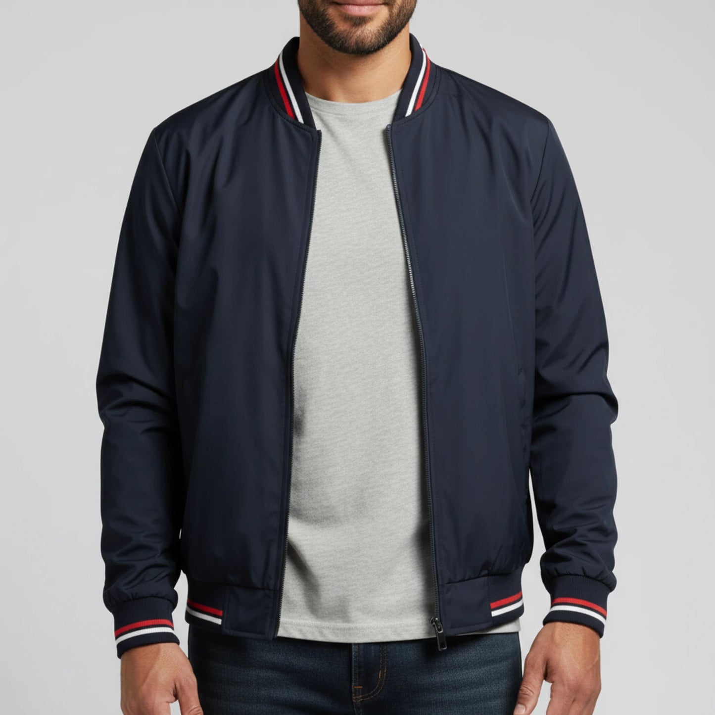 Men's Zip-Up Bomber Jacket image