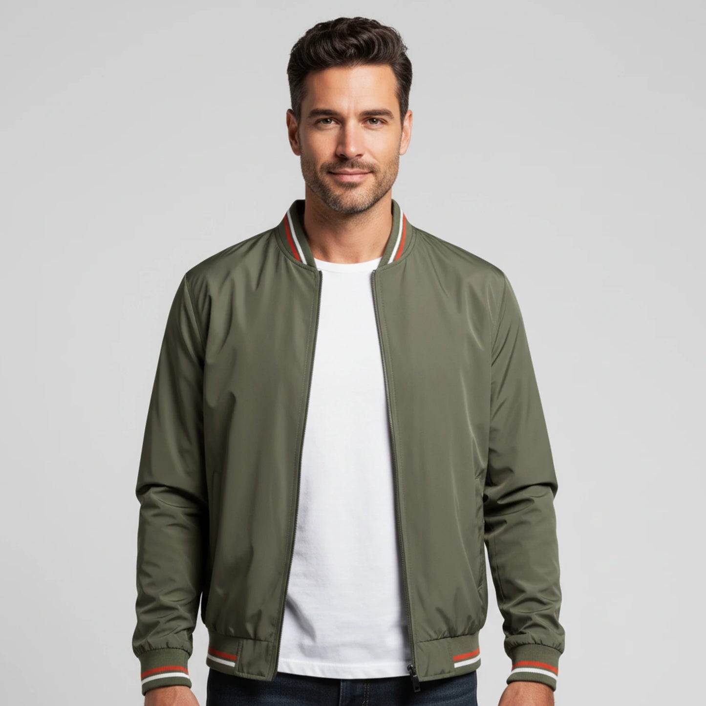 Men's Zip-Up Bomber Jacket image