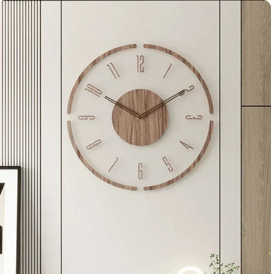 Modern Wooden Wall Clock – Minimalist and Elegant Design for the Living Room