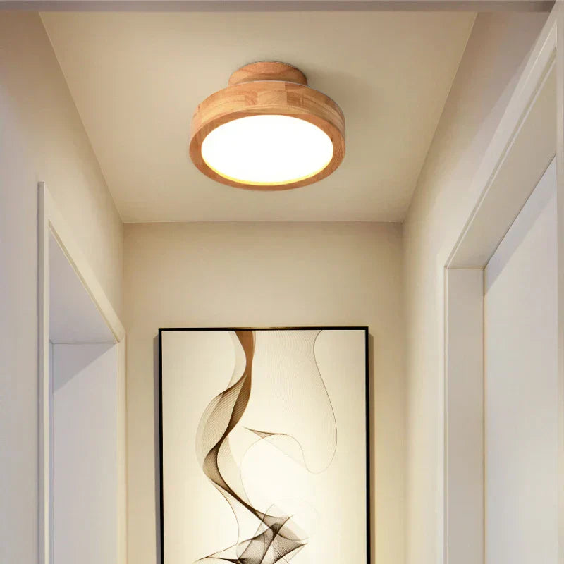 NordicGlo - Round Scandinavian Solid Wood Ceiling Lamp