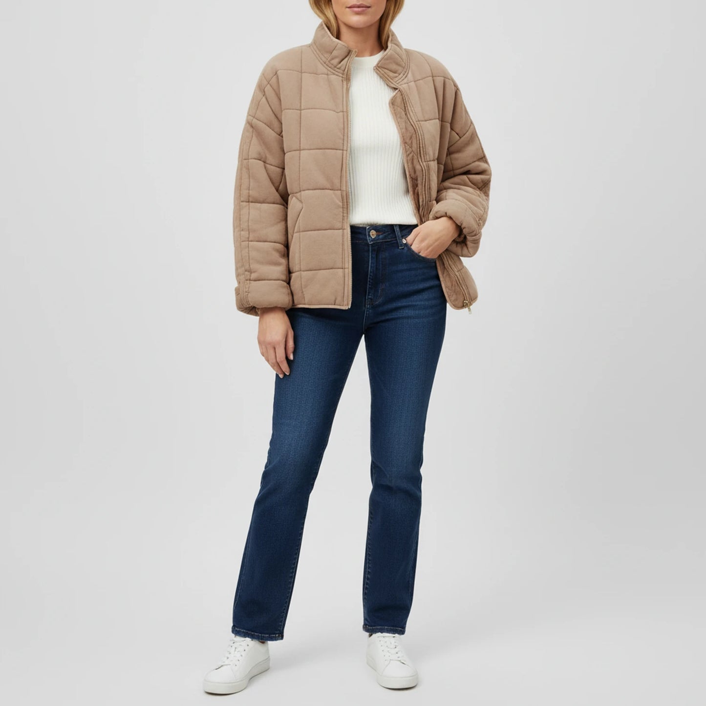 Women's Quilted Bomber Jacket