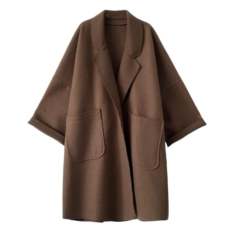 Oversized Wool Blend Trench Coat