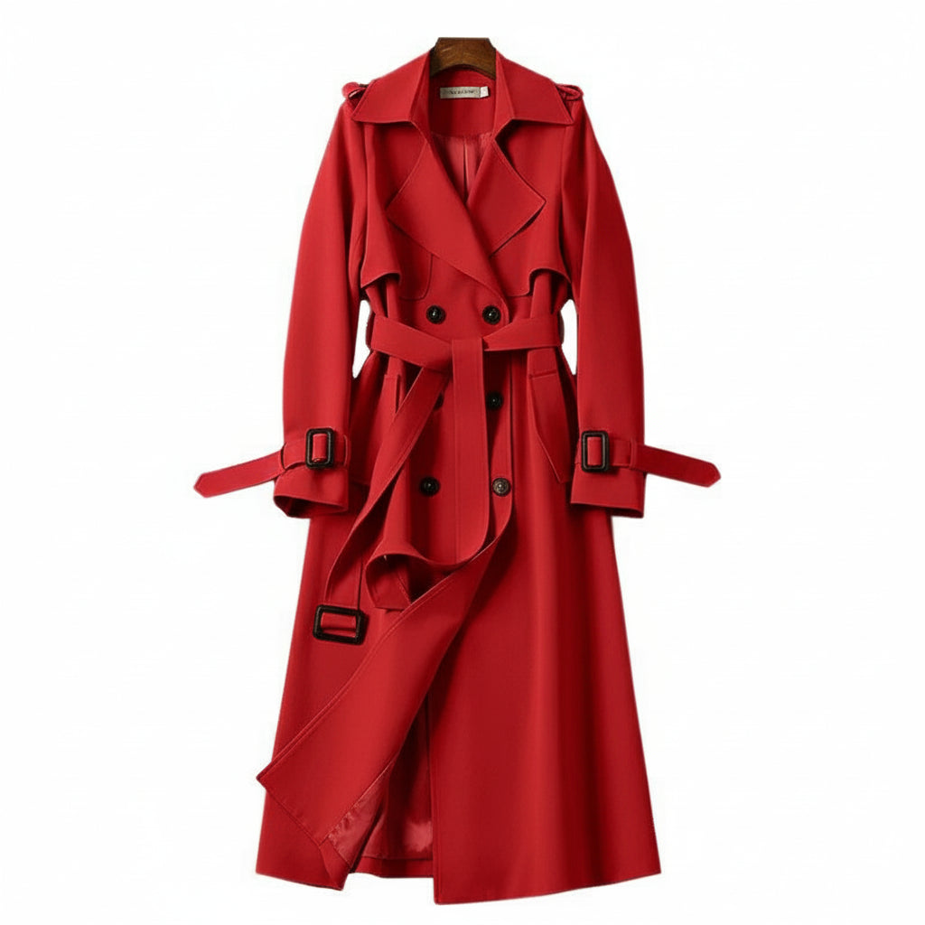 Women's Belted Double Breasted Trench Coat