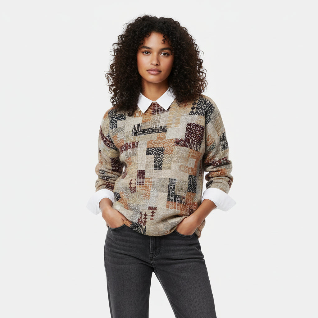 Women's Printed Crewneck Sweater