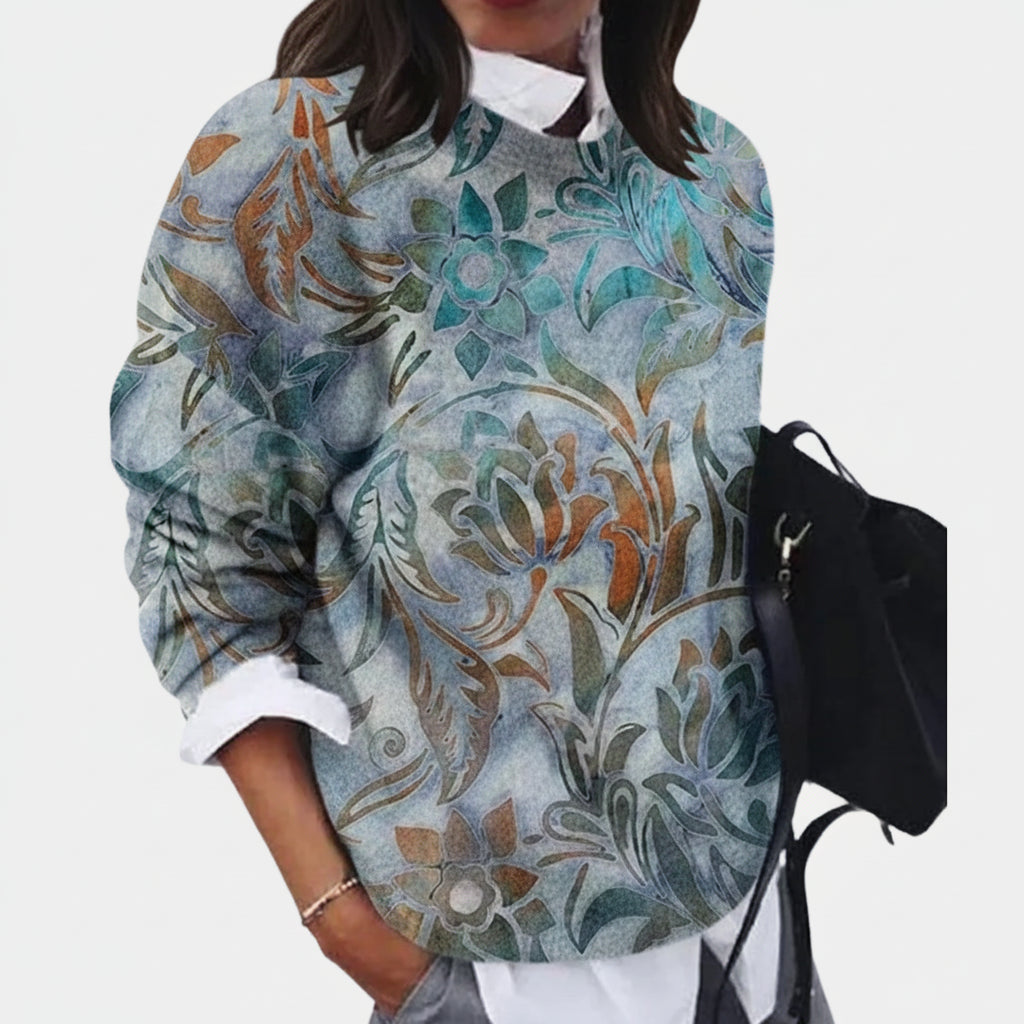 Women's Printed Crewneck Sweater