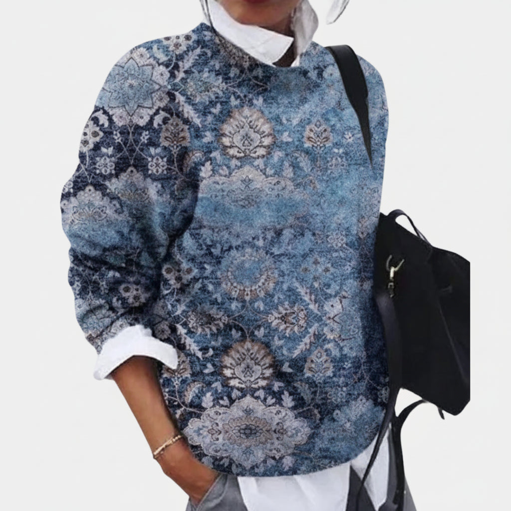 Women's Printed Crewneck Sweater