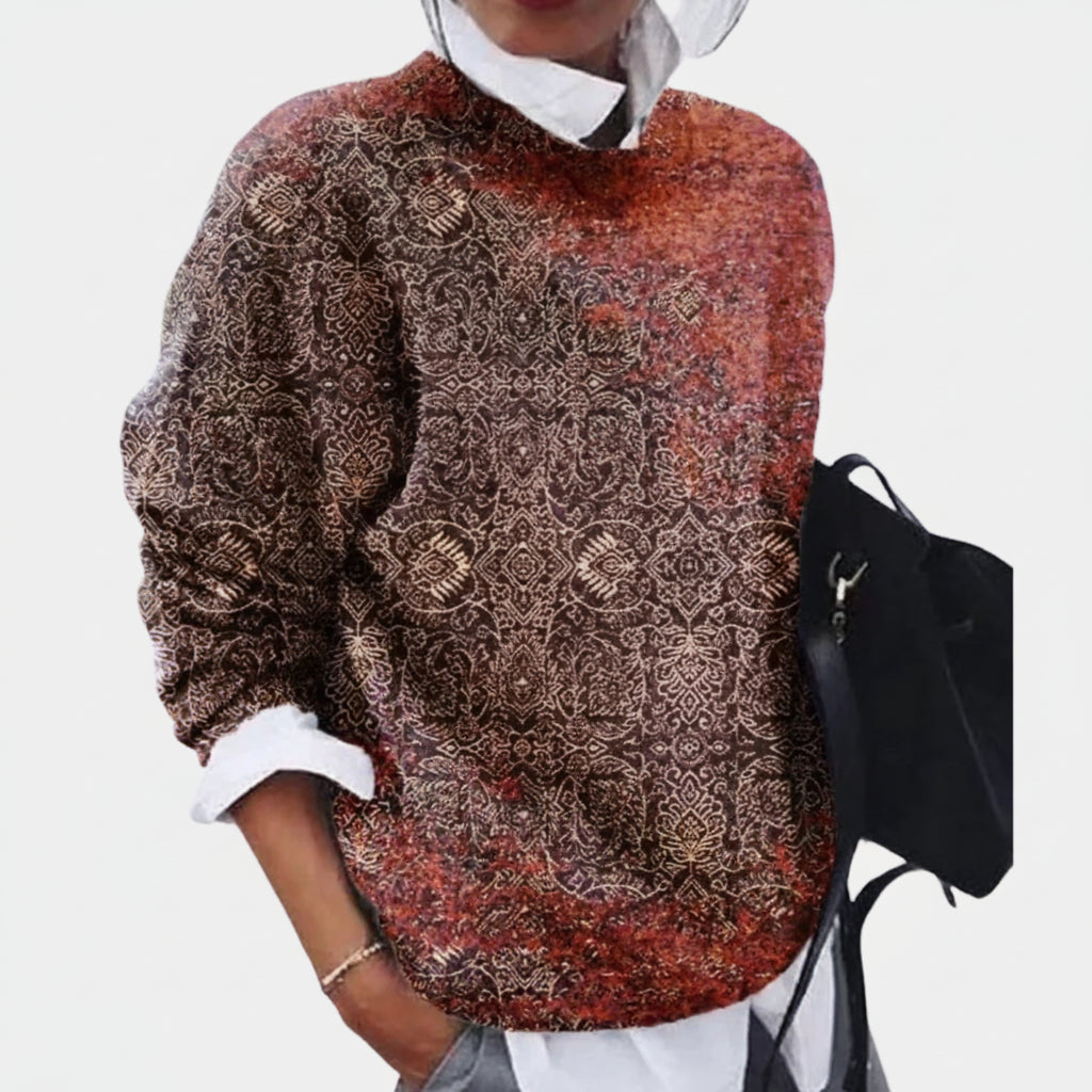 Women's Printed Crewneck Sweater