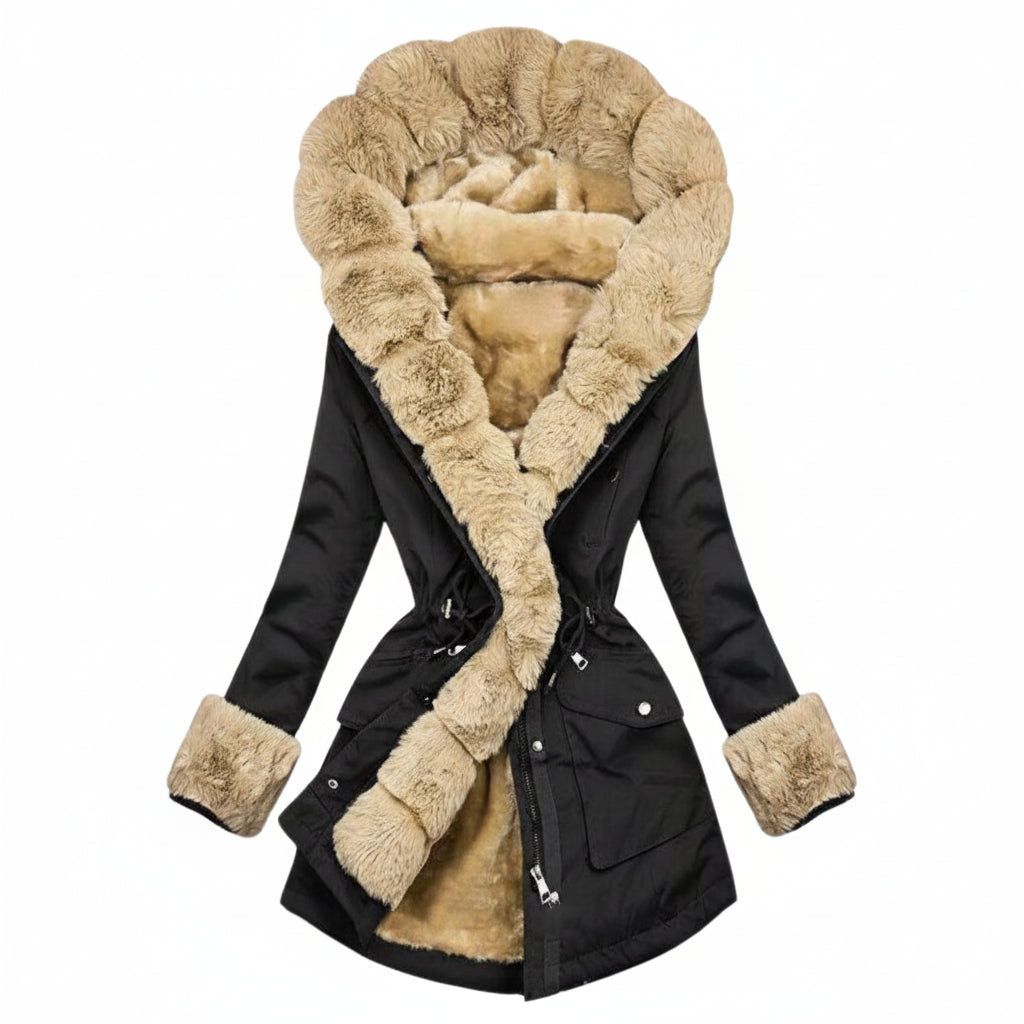 Women's Faux Fur Trim Hooded Anorak Jacket