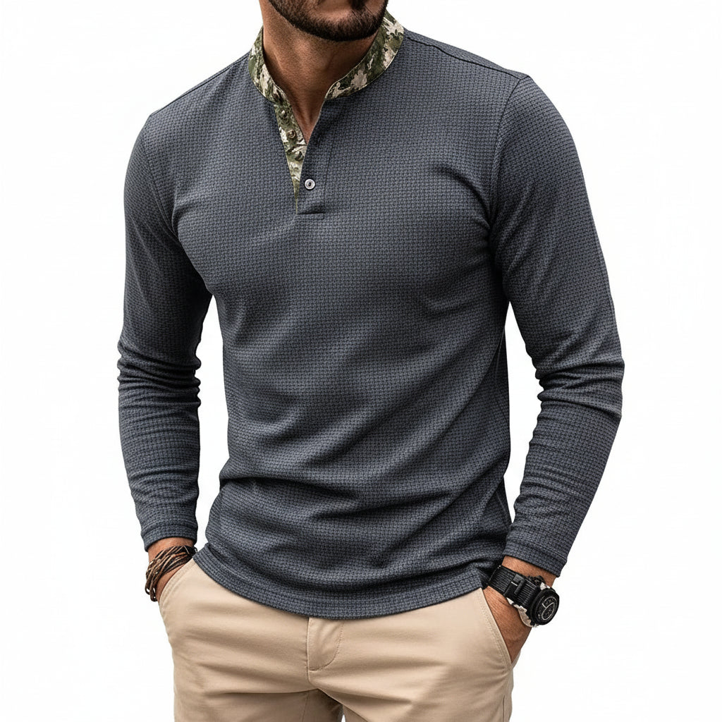 Men's Long-Sleeve Henley T-Shirt