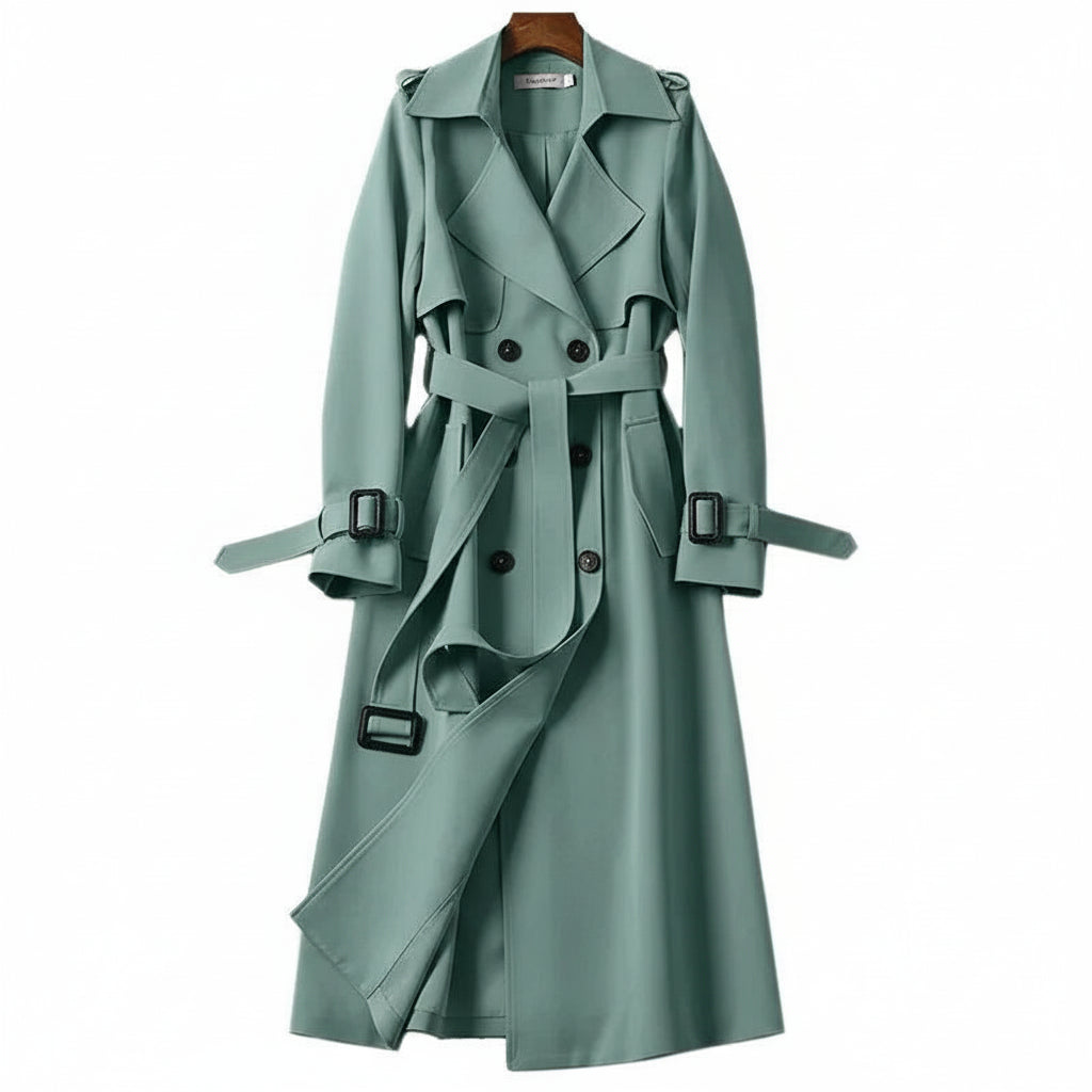 Women's Belted Double Breasted Trench Coat
