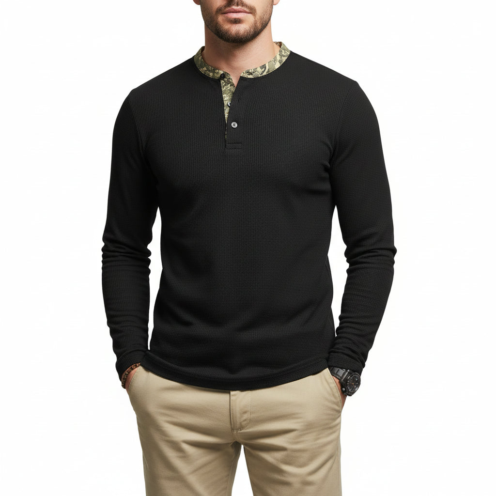 Men's Long-Sleeve Henley T-Shirt