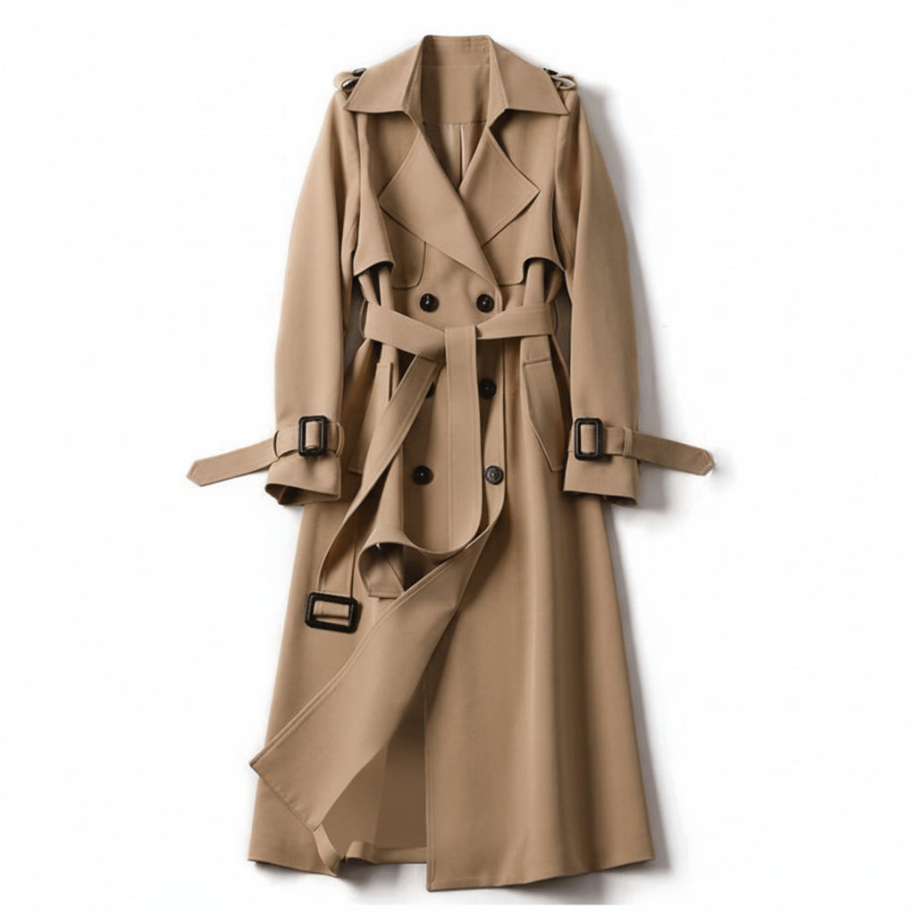 Women's Belted Double Breasted Trench Coat