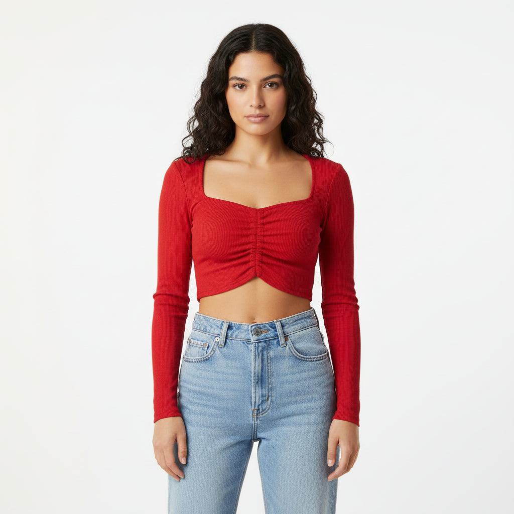 Women's Long-Sleeve Crop Top