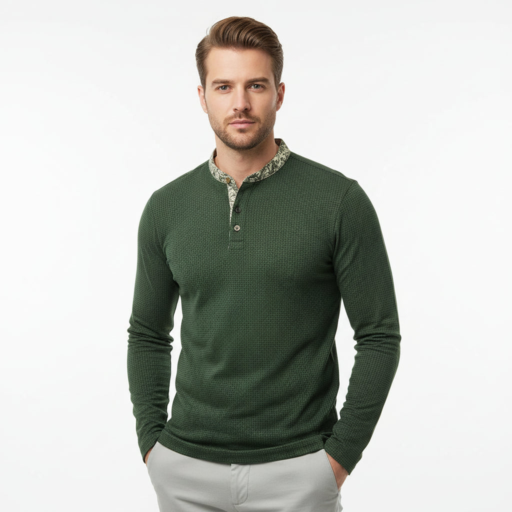 Men's Long-Sleeve Henley T-Shirt