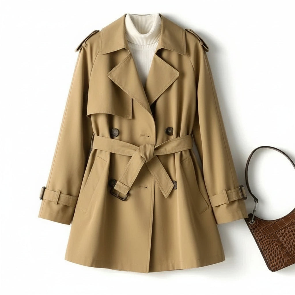 Women's Double-Breasted Belted Trench Coat