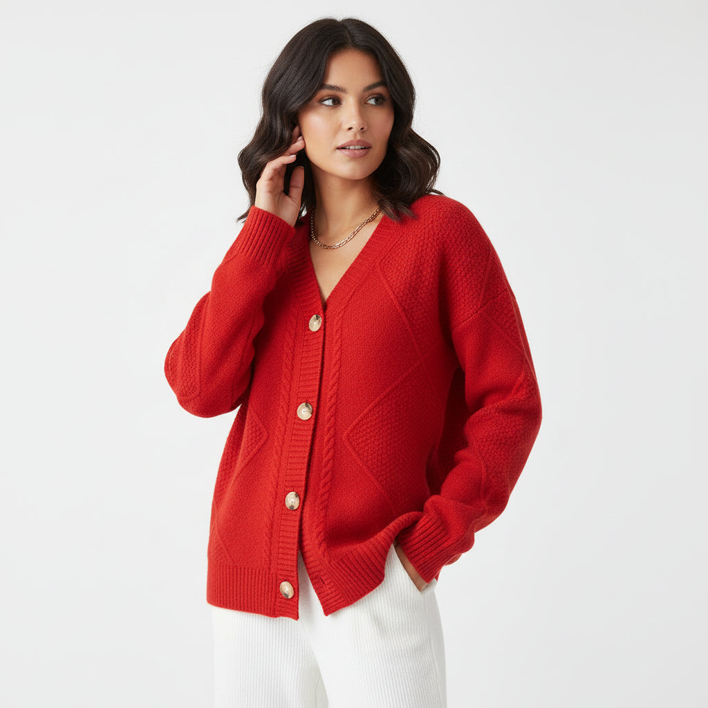 Women's Button-Front Knit Cardigan