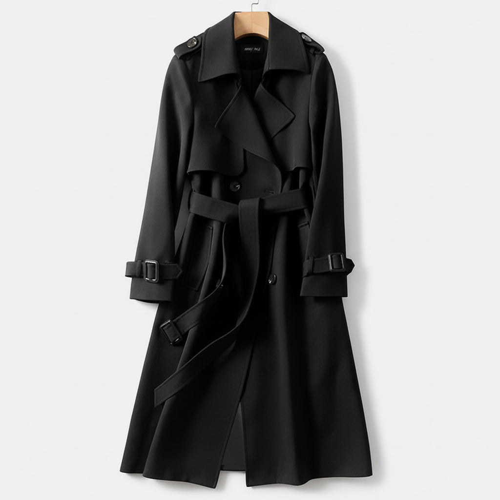 Women's Belted Double Breasted Trench Coat
