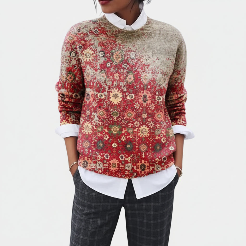 Women's Printed Crewneck Sweater