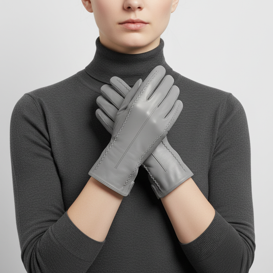 Short Vegan Leather Gloves