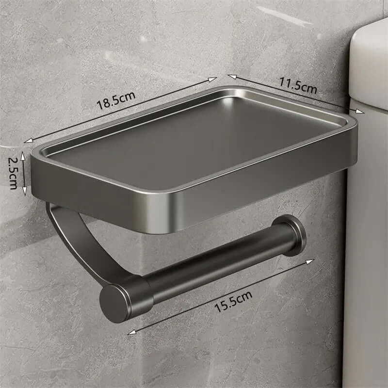 Stainless Steel Toilet Paper Holder with Shelf