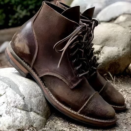 Vintage Lace-Up Boots for Men
