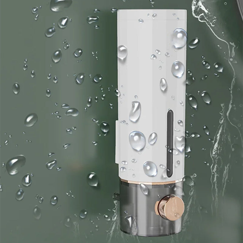 Wall-Mounted Soap Dispenser in White/Dark Green for Shower