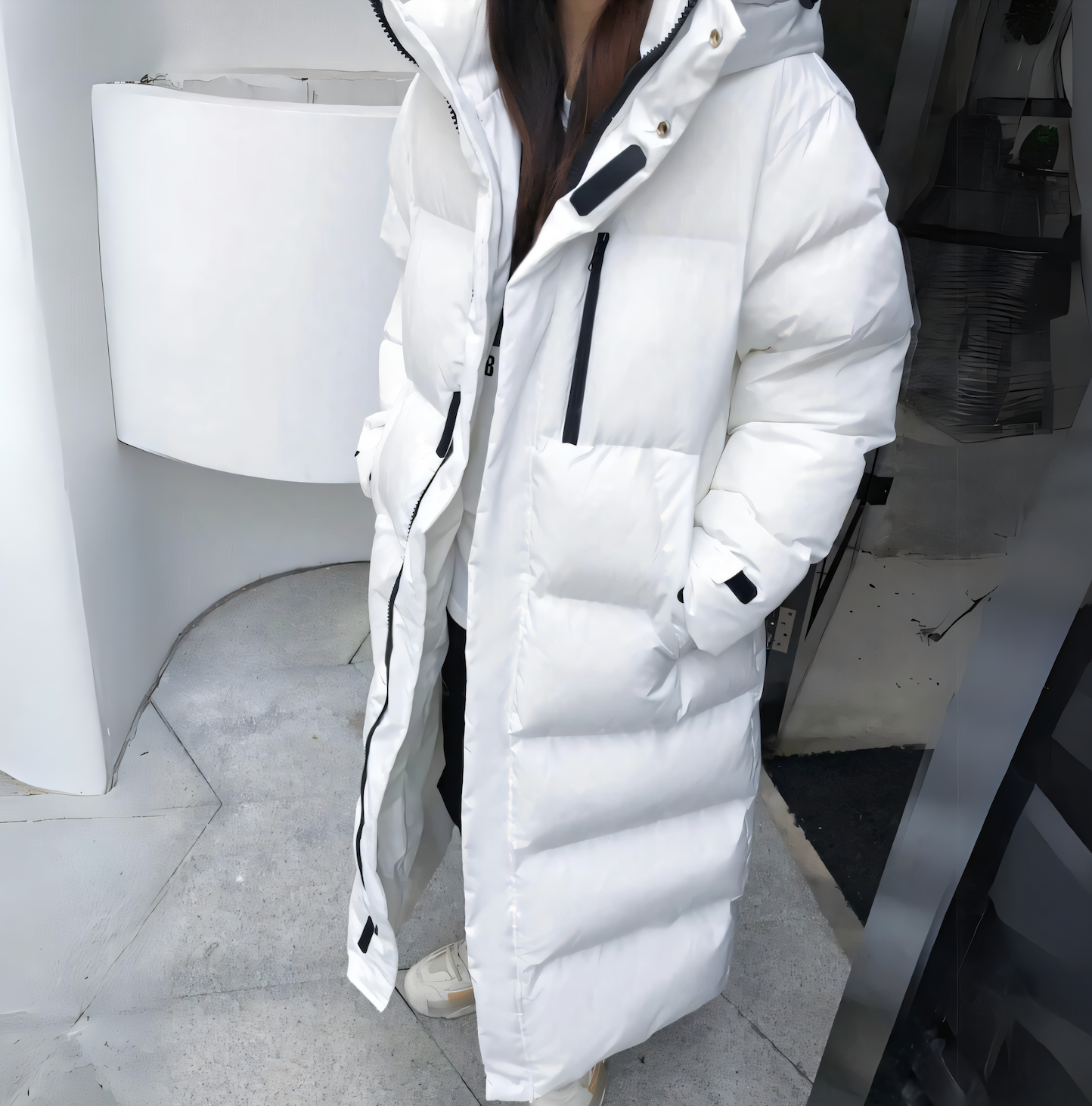 Wind-Resistant Long Down Jacket