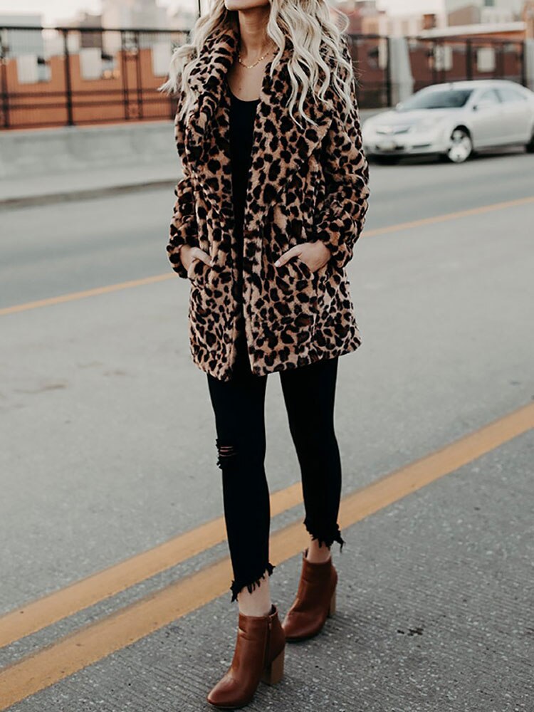 Women's Leopard Print Winter Coat