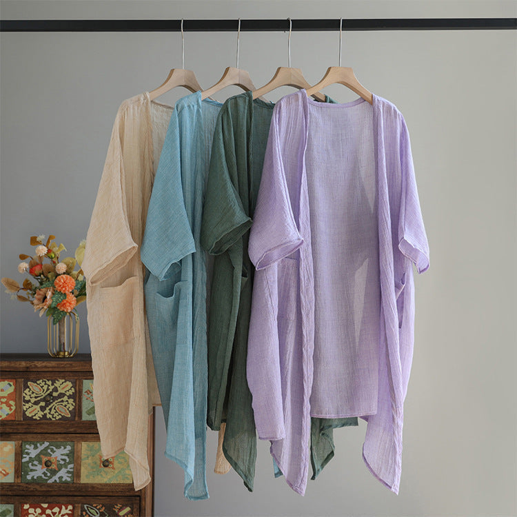 Women's Lightweight Open-Front Cardigan with Pockets
