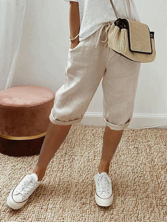 Women's Linen Cropped Pants