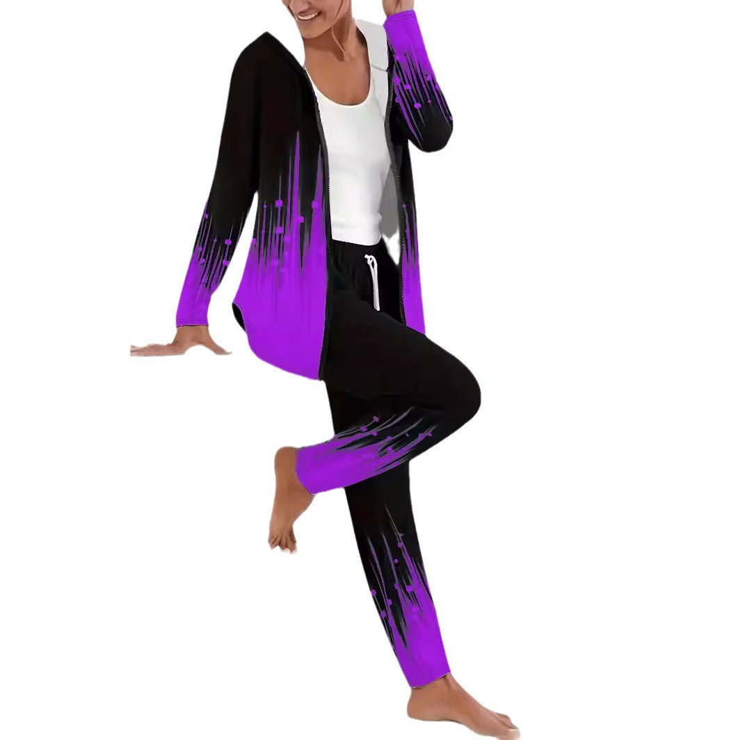 Women's Sporty Tracksuit with Modern Gradient Details