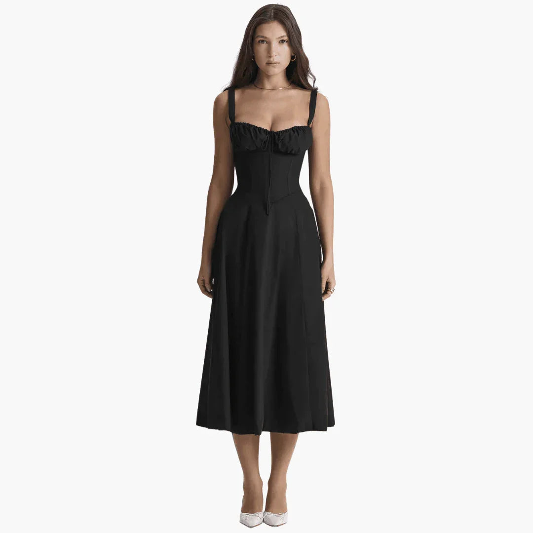 Women's Sweetheart Fit-and-Flare Midi Dress