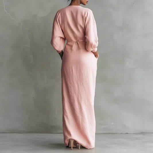 Women's V-Neck Wrap Maxi Dress