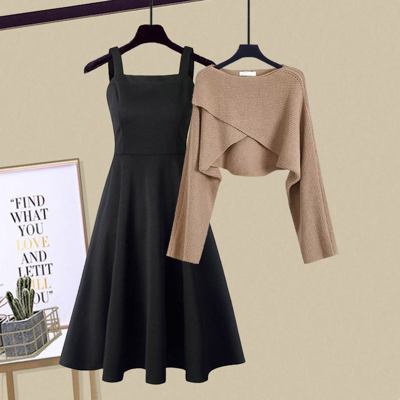 Image of Women's A-Line Dress and Cropped Top Set