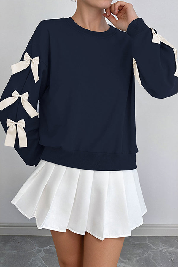Image of Women's Bow Sleeve Crewneck Sweater