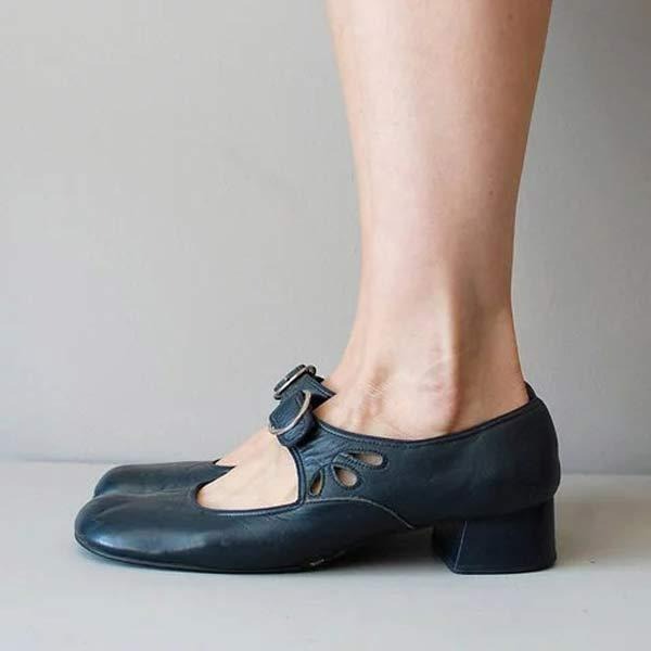 Image of Women's Buckle Low Heel Mary Jane Shoes