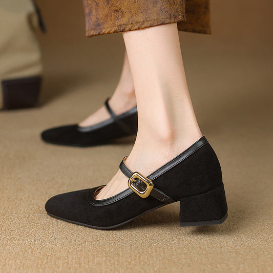 Image of Women's Buckle Strap Mary Jane Heels