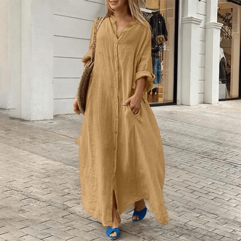 Image of Women's Button-Down Shirt Maxi Dress