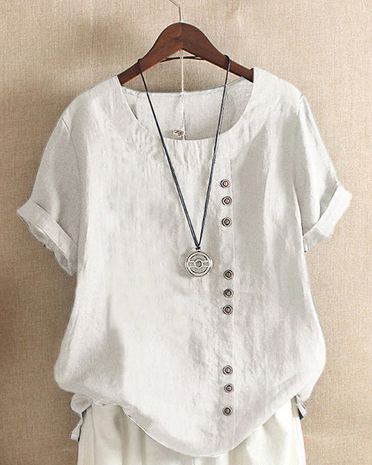 Image of Women's Button-Down Short Sleeve Top