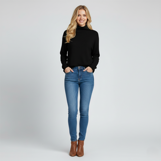 Image of Women's Fitted Ribbed Knit Turtleneck Sweater