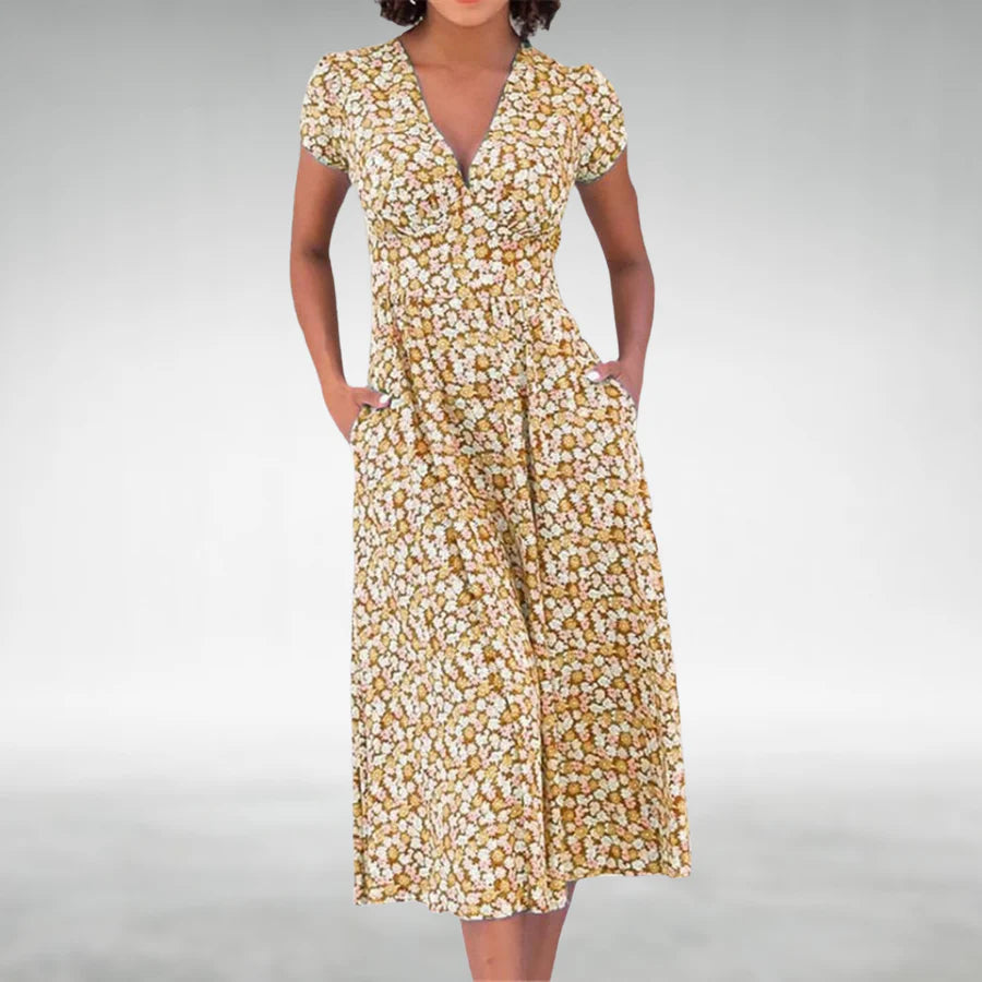 Image of Women's Floral Fit and Flare Midi Dress