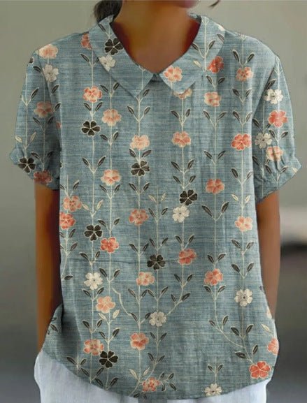 Image of Women's Floral Print Collared Blouse