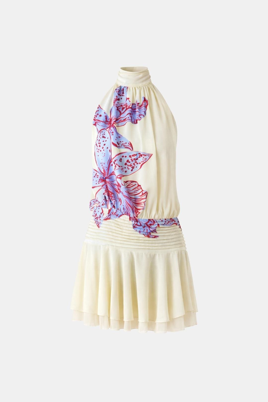 Image of Women's Halter Backless Chiffon Mini Dress