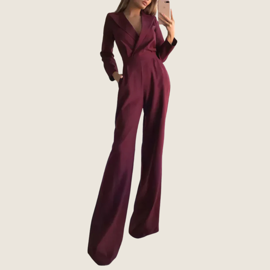 Image of Women's Long-Sleeve Blazer Jumpsuit