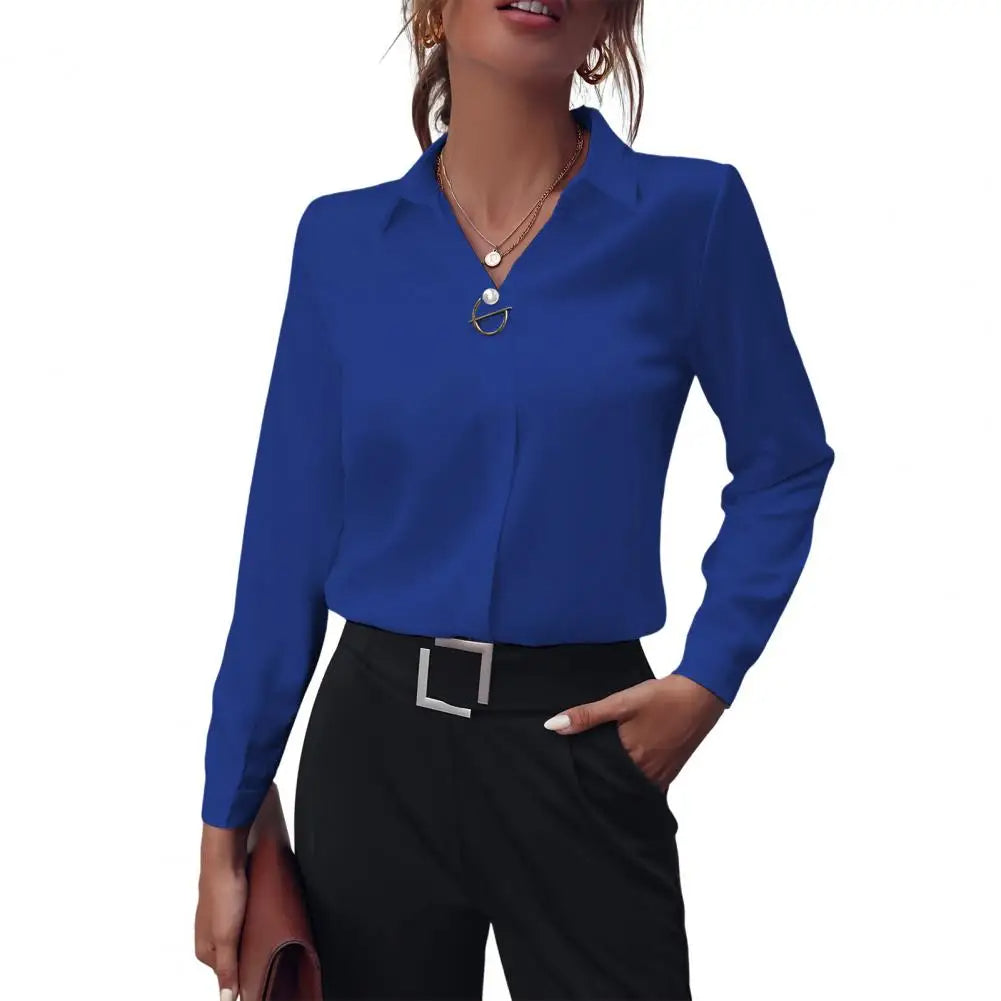 Image of Women's Long-Sleeve Collared Blouse