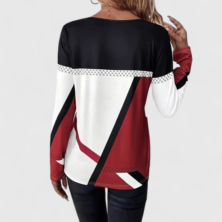 Image of Women's Long Sleeve Color Block Sweater